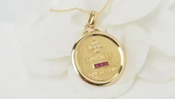 AUGIS - Collier médaille d'amour Or jaune Diamants