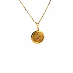 AUGIS - Médaille Amour Ancienne Or Jaune Rubis & Diamant