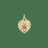 AUGIS - Médaille amour coeur quadrillé or jaune rubis