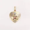 AUGIS - Médaille amour coeur or jaune diamant rubis