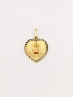 AUGIS - Médaille amour coeur or jaune diamant rubis