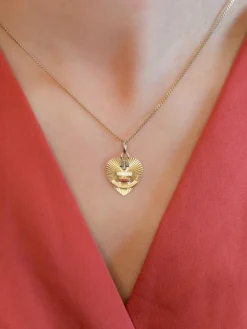 AUGIS - Médaille amour coeur plus qu'hier moins que demain or jaune rubis
