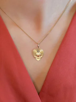 AUGIS - Médaille amour coeur plus qu'hier moins que demain or jaune rubis