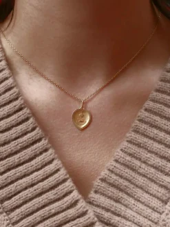 AUGIS - Médaille amour coeur or jaune diamant rubis