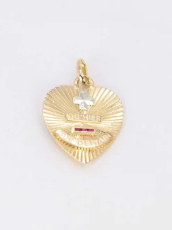 AUGIS - Médaille amour coeur plus qu'hier moins que demain or jaune rubis