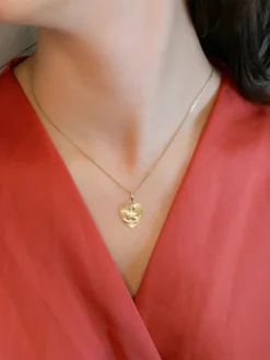 AUGIS - Médaille amour coeur plus qu'hier moins que demain or jaune rubis