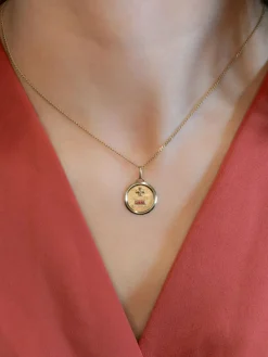AUGIS - Médaille amour essentielle plus qu'hier moins que demain or jaune rubis