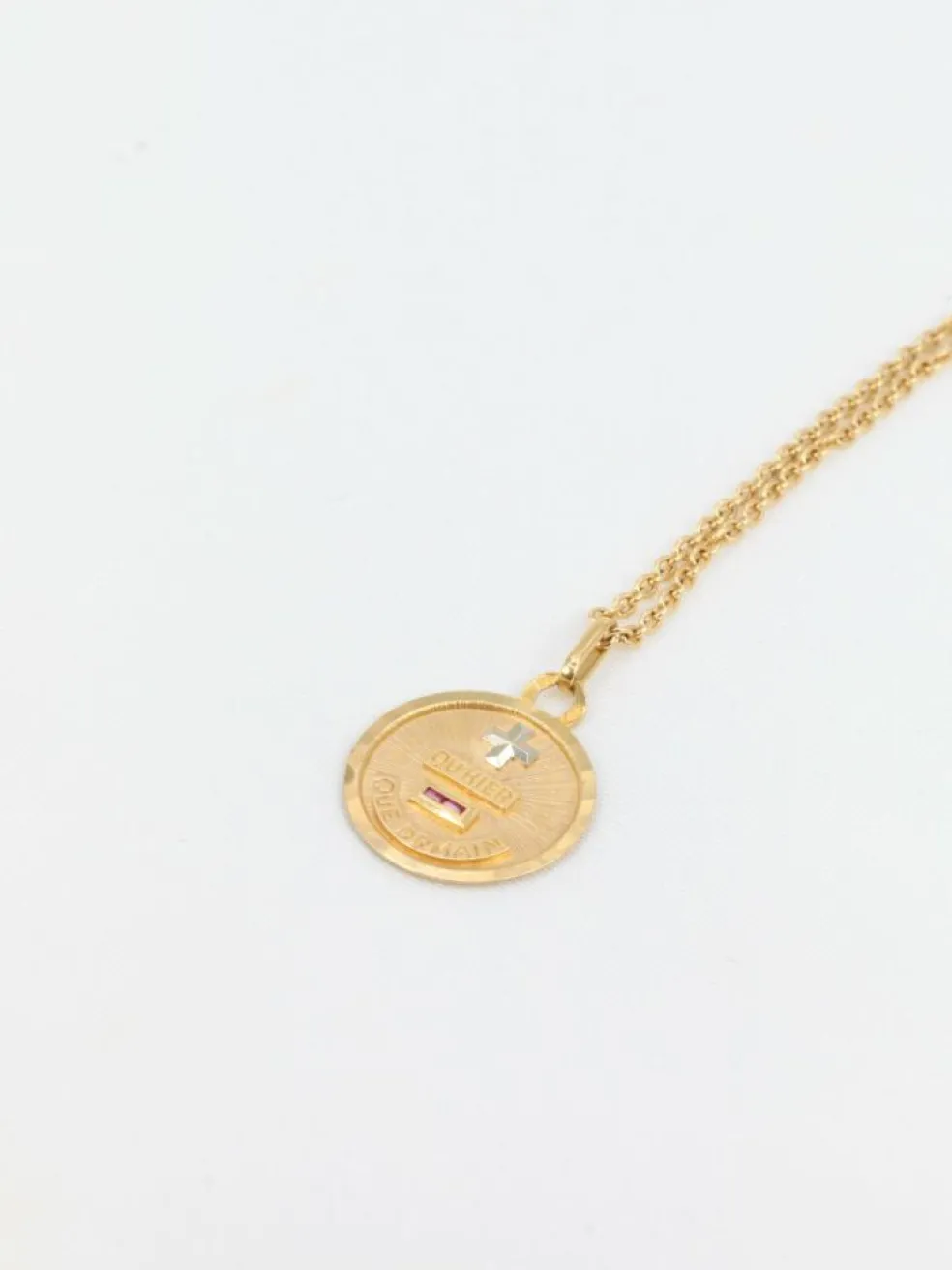 Augis - Médaille amour Or, Rubis synthétiques