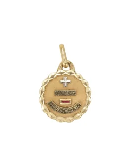 AUGIS - Médaille Amour "Plus qu’hier moins que demain" Or jaune Rubis