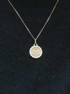 AUGIS - Médaille Amour "Plus qu’hier moins que demain" Or jaune Rubis