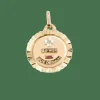 AUGIS - Médaille amour ronde striée or jaune diamant rubis