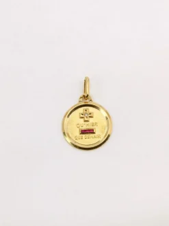 AUGIS - Médaille amour ronde or jaune diamant rubis
