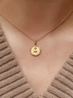 AUGIS - Médaille amour ronde or jaune diamant rubis