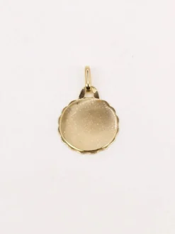 AUGIS - Médaille amour ronde Plus qu'hier moins que demain or jaune rubis