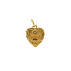 AUGIS - Médaille d'amour - or jaune et rubis de synthèse