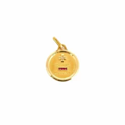 AUGIS - Médaille d'Amour - Or jaune, diamants et rubis de synthèse