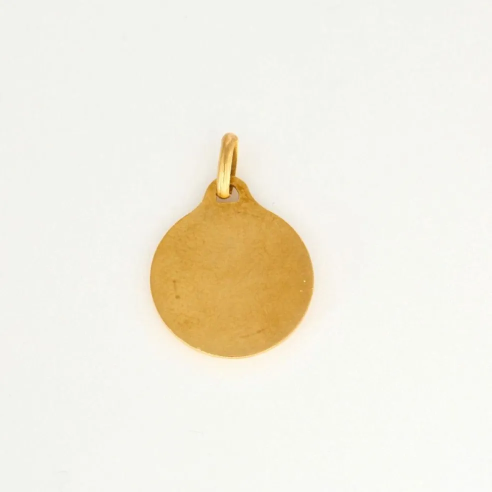AUGIS - Médaille d'amour - Pendentif en or jaune diamant et rubis synthétiques