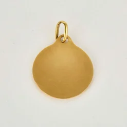 AUGIS - Médaille d'amour - Pendentif or jaune, diamant et rubis de synthèse