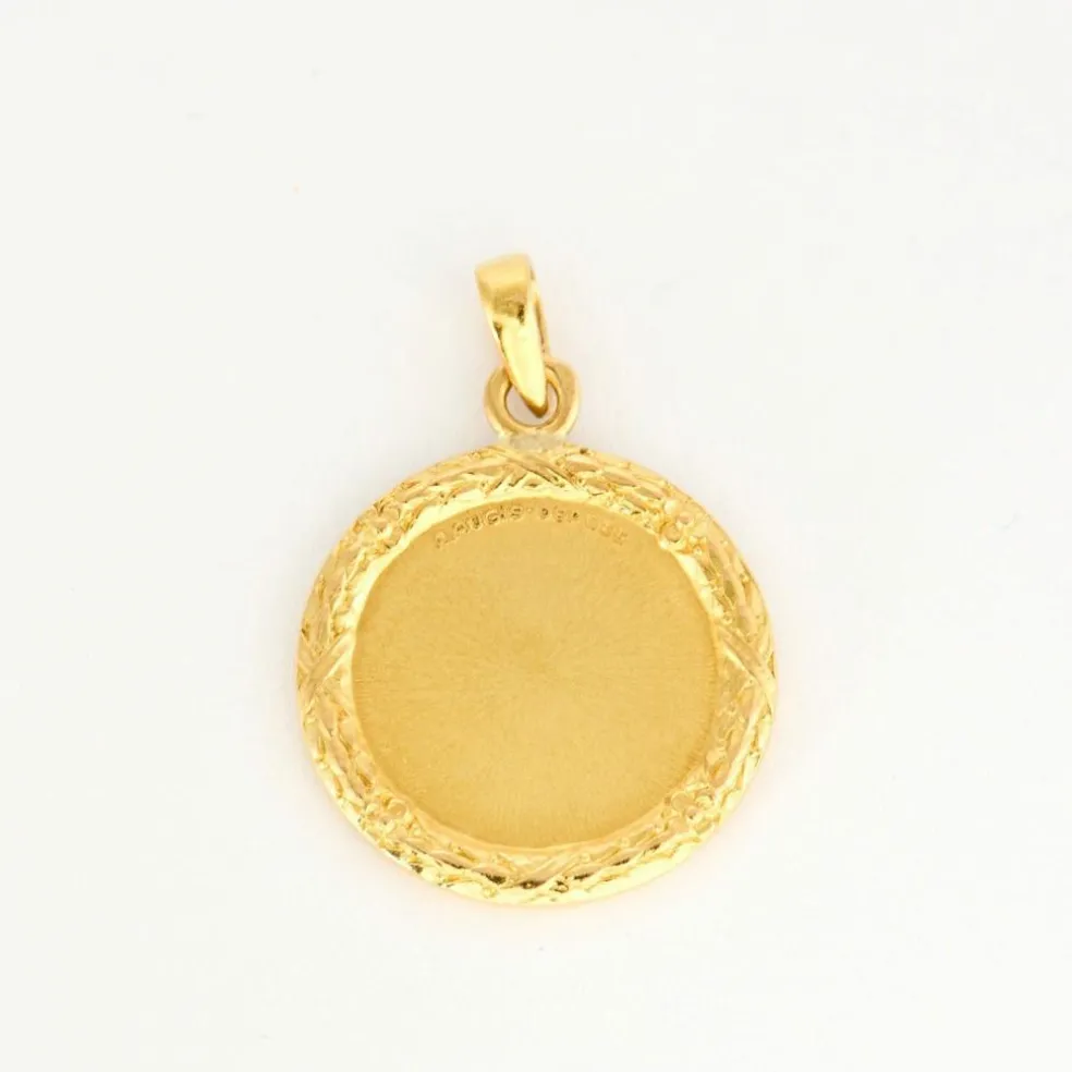 AUGIS - Médaille d'Amour or jaune, diamants et rubis synthétiques