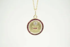 AUGIS - Médaille or jaune rubis diamants