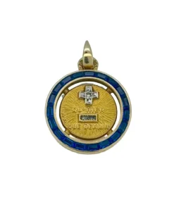 Augis - Médaille or jaune, saphirs, diamants