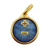 AUGIS - Pendentif médaille d'amour or jaune - L'Élégante Bleue Foncée