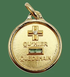 AUGIS - Pendentif médaille d'amour or "+ qu'hier - que demain" - L'Essentielle verte