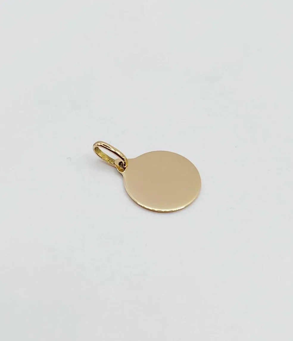 AUGIS - Pendentif médaille d'amour or jaune "+ qu'hier - que demain" - L'Élégante Bleue