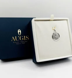 AUGIS - Pendentif médaille d'amour or blanc 