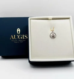 AUGIS - Pendentif médaille d'amour or blanc 
