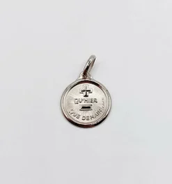 AUGIS - Pendentif médaille d'amour or blanc 