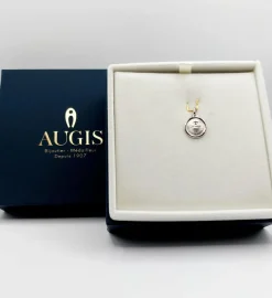 AUGIS - Pendentif médaille d'amour or blanc 