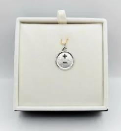AUGIS - Pendentif médaille d'amour or blanc 