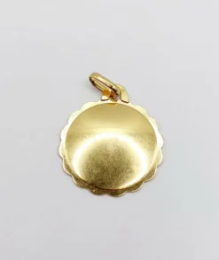 AUGIS - Pendentif médaille d'amour or rose rubis : 