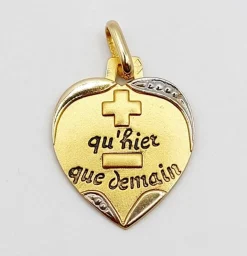 AUGIS - Pendentif médaille d'amour or 