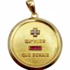 AUGIS - RARE XXL 33mm Pendentif médaille d'amour or jaune, diamant et rubis (circa 1960)