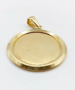 AUGIS - RARE XXL 33mm Pendentif médaille d'amour or jaune, diamant et rubis (circa 1960)
