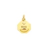 AUGIS -Médaille d'amour hexagonale or jaune et rubis