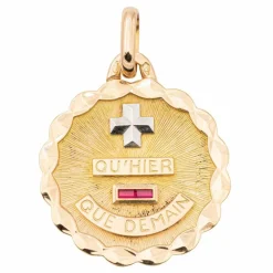 Augis Pendentif Médaille Médaille d'amour Or jaune Rubis