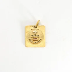 AUGIS-Médaille d'amour rubis or jaune pointes de diamant