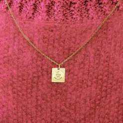 AUGIS-Médaille d'amour rubis or jaune pointes de diamant