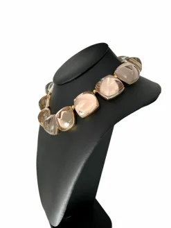 Baccarat - Collier or jaune et cristaux de fumée