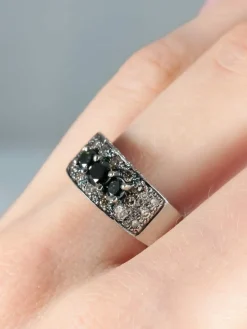 Bague 3 Saphirs Diamants