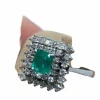 Bague Carrée émeraude diamants