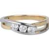 Bague 3 Diamants or jaune et blanc
