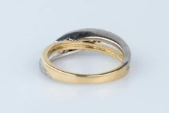 Bague 3 Diamants or jaune et blanc