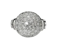 Bague « dôme » Art Déco en platine et brillants
