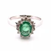 Bague Emeraude ovale et diamants