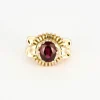 Bague à godrons vintage et grenat rhodolite