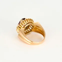 Bague à godrons vintage et grenat rhodolite